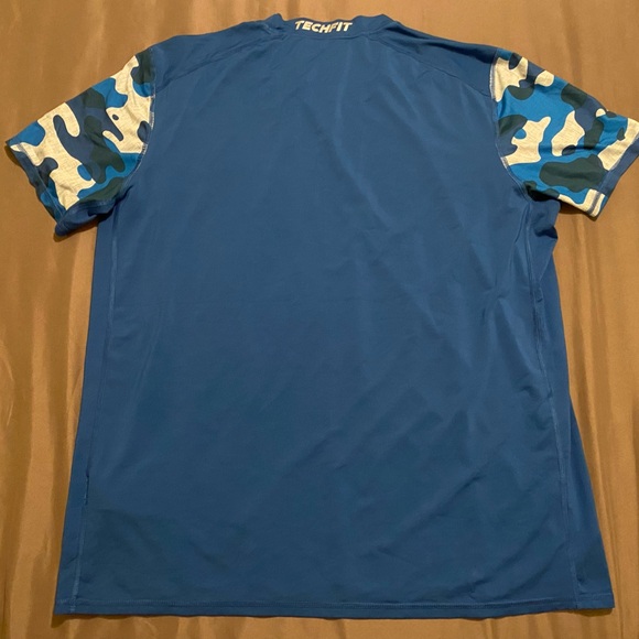 Adidas Blue and White Camo Sleeve Tee - Picture 2 of 4